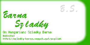 barna szladky business card